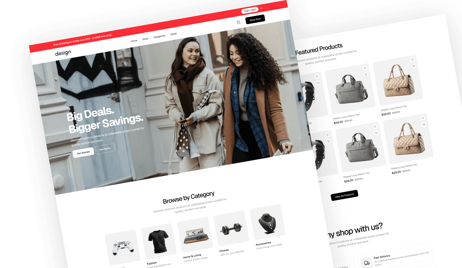 Design - Ecommerce Landing Page Template
