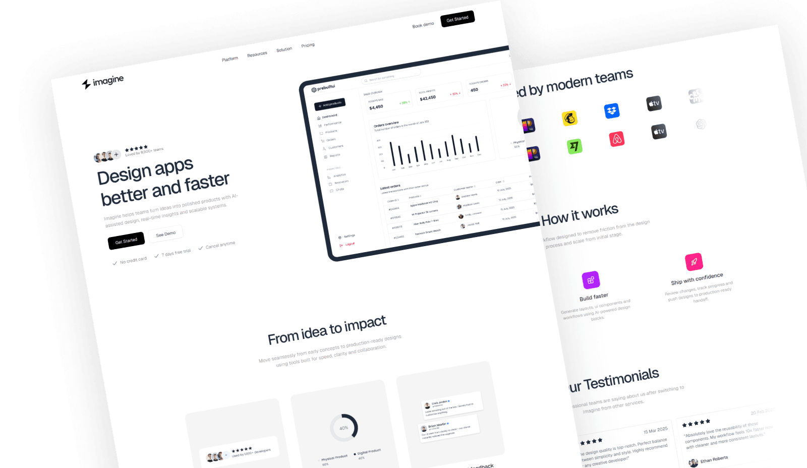 Imagine - AI SaaS Product Website Template