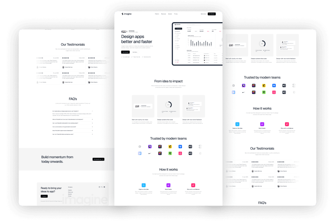 Imagine - AI SaaS Product Website Template