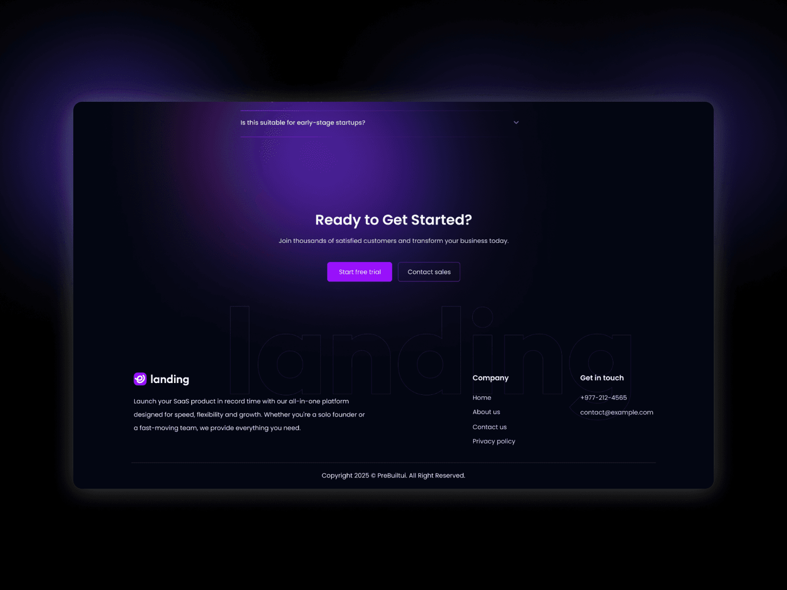 Landing - SaaS App Template