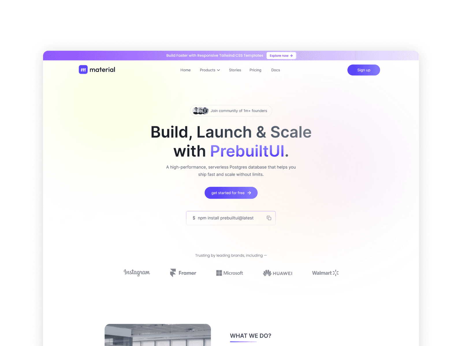 Material - React JS Landing Page Template