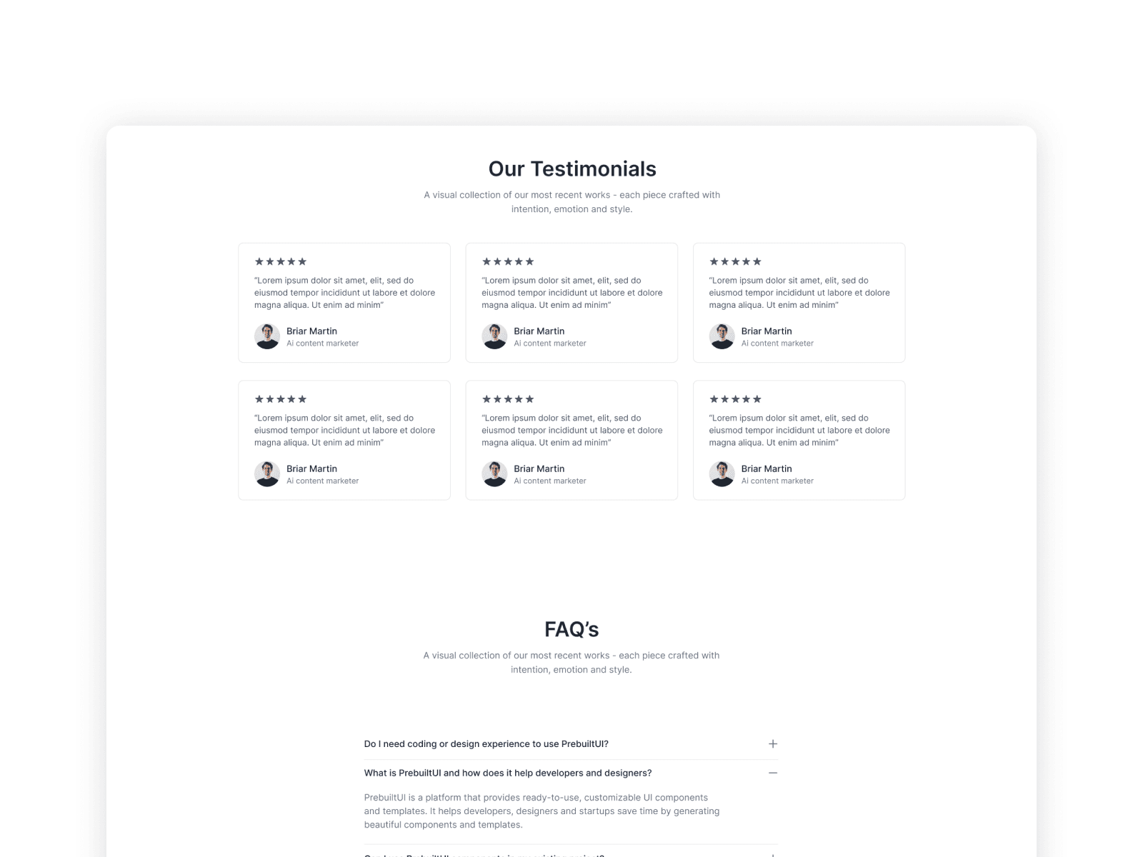 Material - React JS Landing Page Template