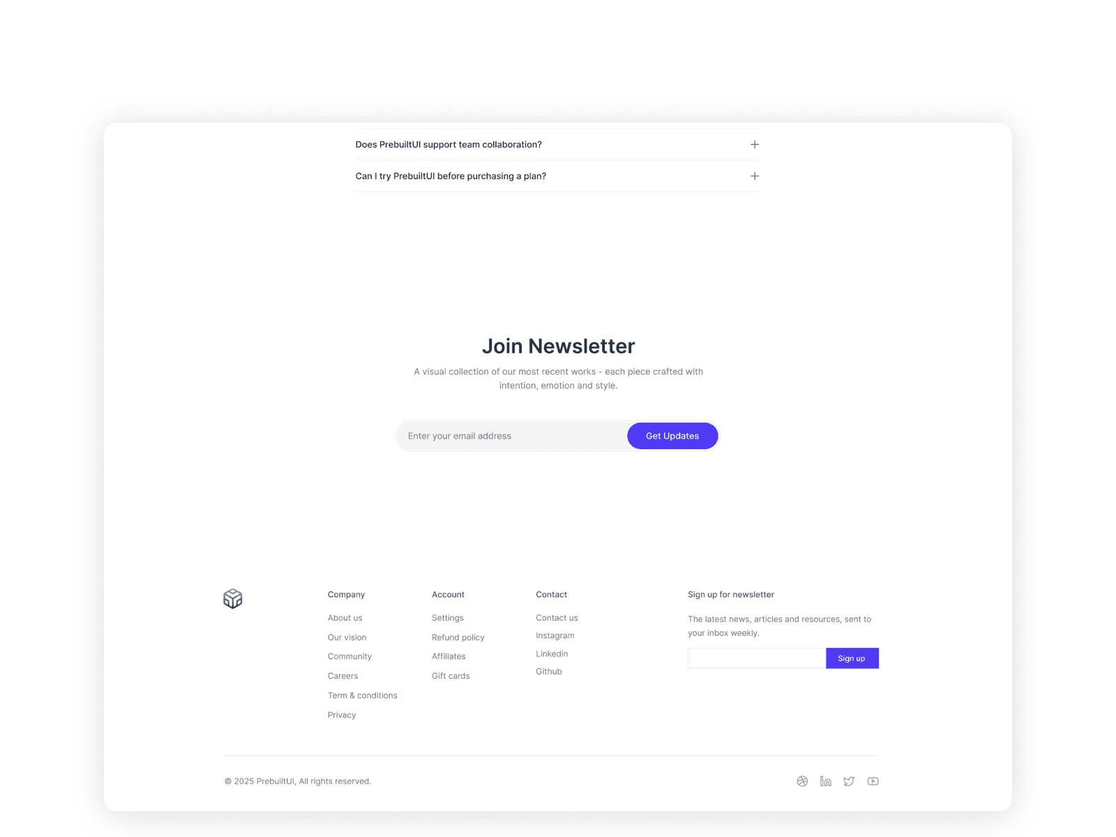 Material - React JS Landing Page Template